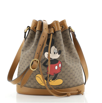Gucci Disney Mickey Mouse Bucket Bag Printed Mini GG Coated Canvas