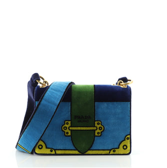 Prada Cahier Crossbody Bag Printed Velvet Small