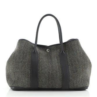 Hermes Garden Party Tote Tweed and Leather 36