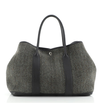 Hermes Garden Party Tote Tweed and Leather 36