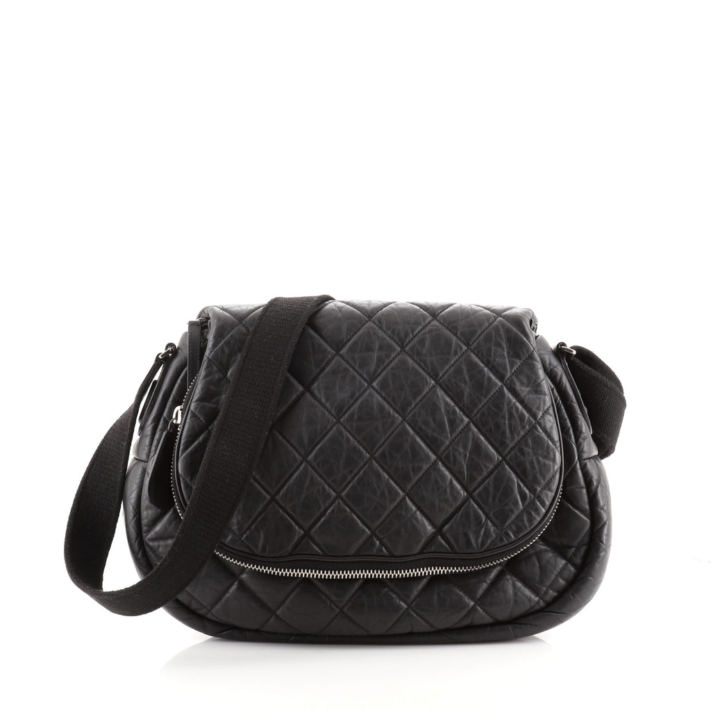 Chanel Coco Cocoon Expandable Messenger Bag Quilted Lambskin Large