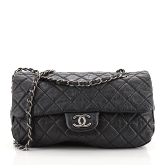 Chanel CC Soft Flap Bag Quilted Distressed Calfskin Large