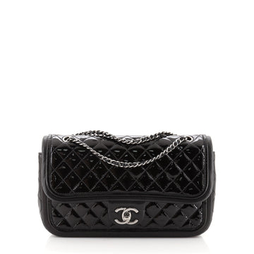 Chanel Classic Twist Flap Bag Quilted Patent with Lambskin Medium