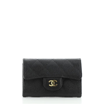 Chanel Classic Flap Card Case Quilted Caviar