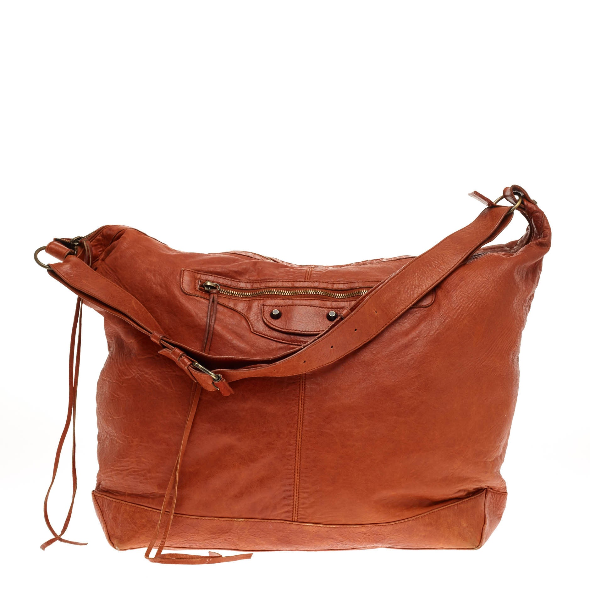 Buy Balenciaga Courier XL Bag Classic Studs Hobo Brown 68703