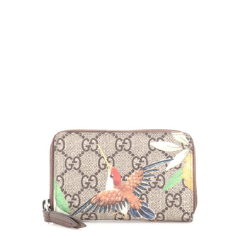 Gucci Flap Card Case Tian Print GG Coated Canvas