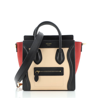 Celine Tricolor Luggage Bag Leather Nano