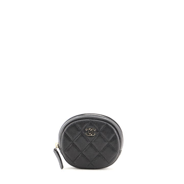 Chanel Classic Round Coin Purse Quilted Caviar