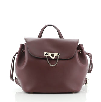 Valentino Demilune Drawstring Backpack Leather