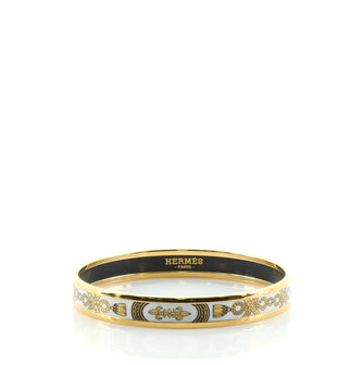 Hermes Bangle Bracelet Printed Enamel Narrow