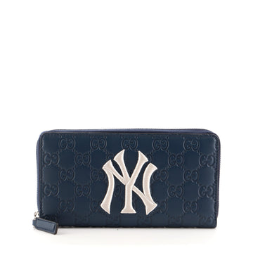 Gucci MLB Zip Around Wallet Guccissima Leather with Applique