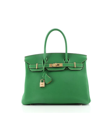 Hermes Birkin Handbag Bicolor Togo with Brushed Gold Hardware 30