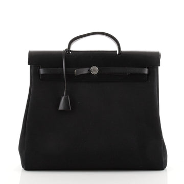 Hermes Herbag Toile and Leather MM