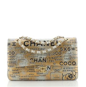 Chanel Classic Double Flap Bag Hand Painted Lambskin Medium