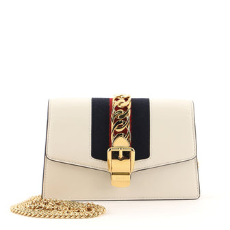 Gucci Sylvie Chain Shoulder Bag Leather Super Mini