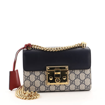 Gucci Padlock Shoulder Bag GG Coated Canvas and Leather Small