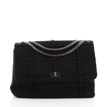 Chanel Chocolate Bar Mademoiselle Flap Bag Quilted Wool Jumbo
