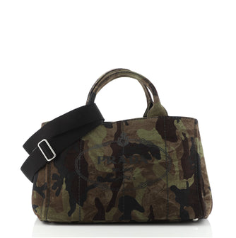 Prada Canapa Convertible Tote Printed Canvas Medium