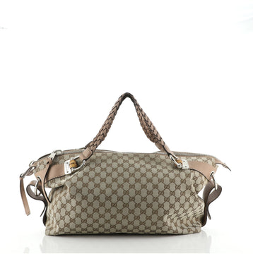 Gucci Bamboo Bar Shoulder Bag GG Canvas Medium