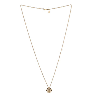 Chanel CC Round Pendant Long Necklace Metal with Resin