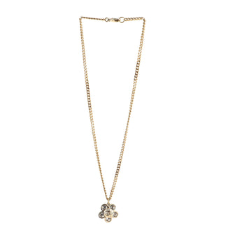 Chanel CC Flower Chain Necklace Metal with Crystal