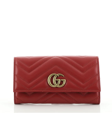 Gucci GG Marmont Continental Wallet Matelasse Leather