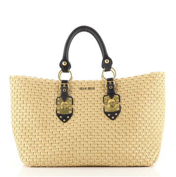 Miu Miu Hinged Tote Straw Large