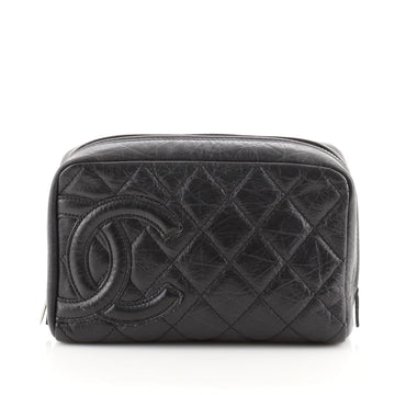 Chanel Cotton Club Cosmetic Pouch Quilted Aged Calfskin Small