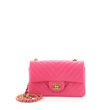 Chanel Classic Single Flap Bag Chevron Lambskin Mini