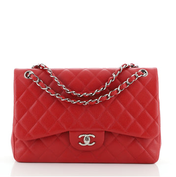Chanel Classic Double Flap Bag Quilted Caviar Jumbo