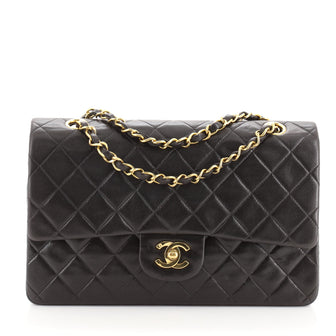 Chanel Vintage Classic Double Flap Bag Quilted Lambskin Medium