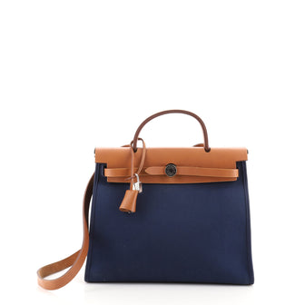 Hermes Herbag Zip Leather and Toile 31