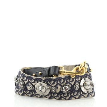 Christian Dior Shoulder Strap Embellished Oblique Canvas