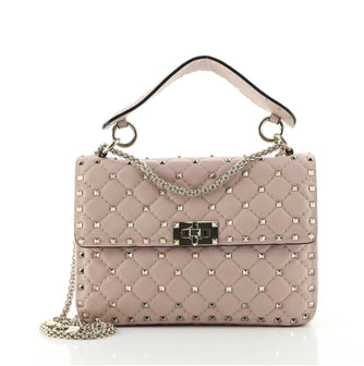 Valentino Rockstud Spike Flap Bag Quilted Leather Medium