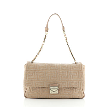 Versace Couture Flap Bag Stitched Matelasse Leather Large