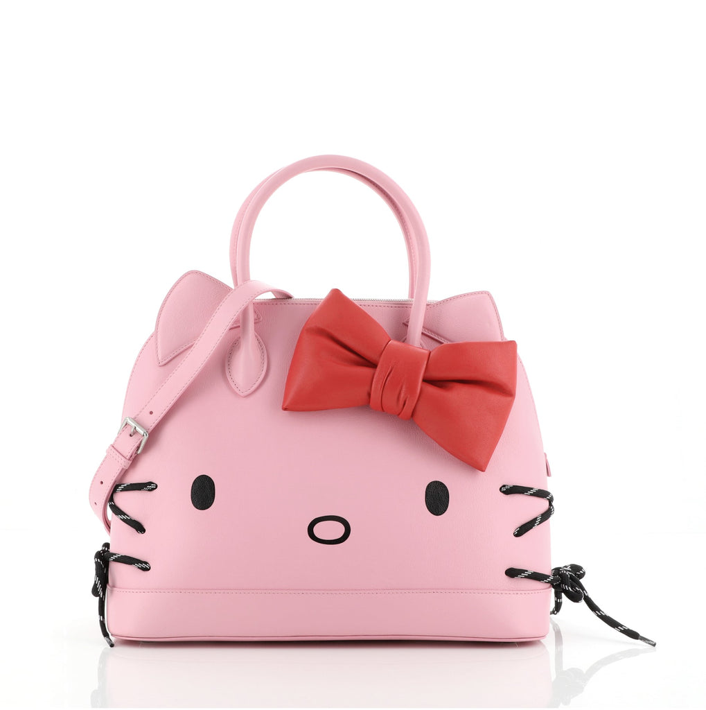 Balenciaga Hello Kitty Ville Bag Printed Leather Medium Pink 689691