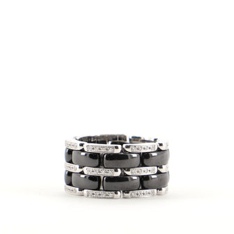 Chanel Ultra Link Ring 18K White Gold, Diamond and Hematite Large