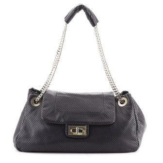 Chanel Drill Accordion Flap Bag Perforated Leather Large