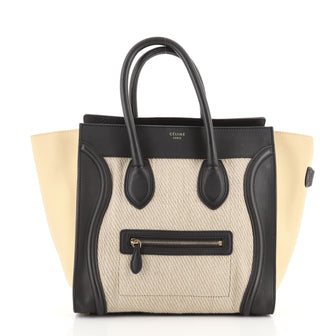 Celine Tricolor Luggage Bag Canvas and Leather Mini