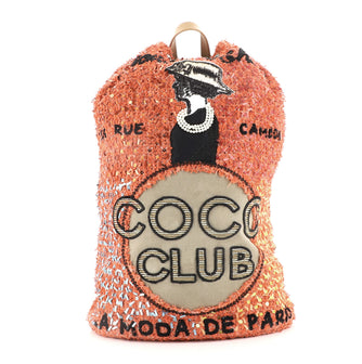 Chanel Cubano Trip Backpack Sequins Embellished Tweed with Applique Medium