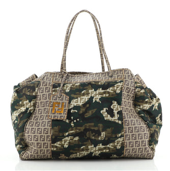 Fendi Shopping Tote	 Zucchino Coated Canvas and Printed Nylon