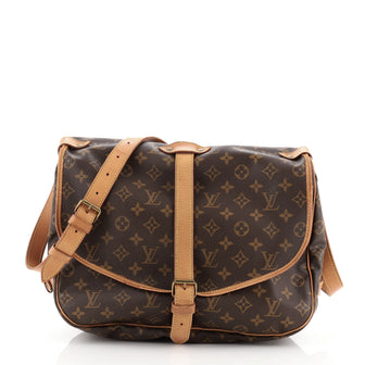Louis Vuitton Saumur Handbag Monogram Canvas 35