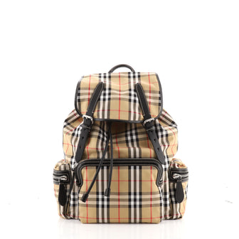 Burberry Rucksack Backpack Vintage Check Nylon Large