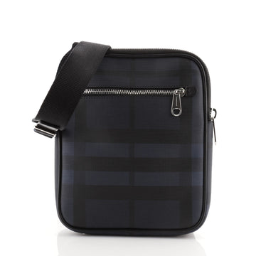 Burberry Slim Crossbody Smoked Check Coated Canvas