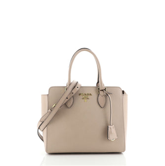 Prada Convertible Open Tote Saffiano Leather Small