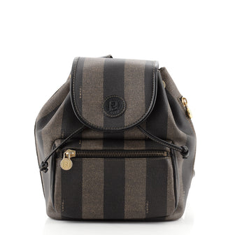 Fendi Pequin Front Pocket Backpack Coated Canvas Small