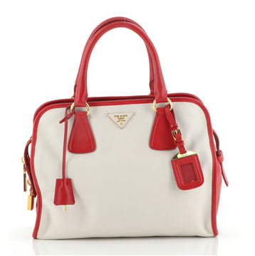 Prada Bicolor Zip Around Tote Saffiano Leather Large