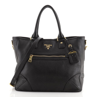 Prada Front Pocket Convertible Tote Vitello Daino Medium