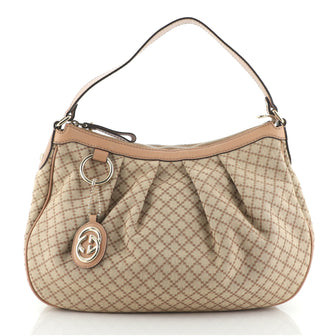 Gucci Sukey Hobo Diamante Canvas Medium