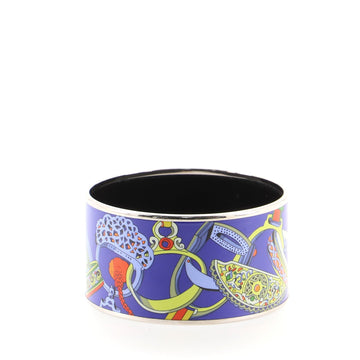 Hermes Bangle Bracelet Printed Enamel Extra Wide